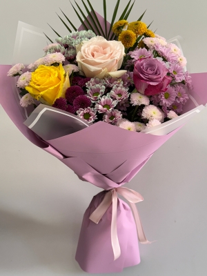 Mix Gül Krizantem Papatya Buketi